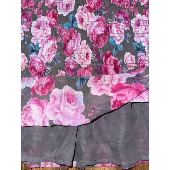 NWT Crinkle Chiffon Smocked Waist Off-Shoulder Crop Top Size 5 - Picture 14 of 16